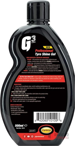 G3 Pro Tyre Shine Gel, 500 ml - thumbnail image - Premier B2B Stocklot Marketplace