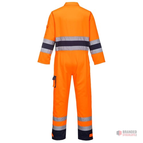 Portwest TX55 Nantes Hi-Vis Overall, Orange/Navy, Size XL - thumbnail image - Premier B2B Stocklot Marketplace