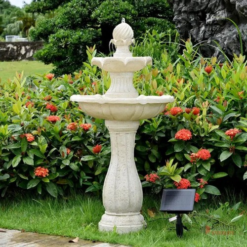 Outdoor Water Fountain - Modern Solar-Powered Resin Design - thumbnail image - Premier B2B Stocklot Marketplace