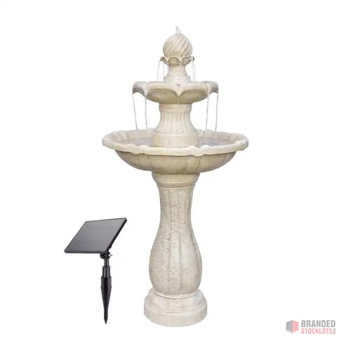 Outdoor Water Fountain - Modern Solar-Powered Resin Design - thumbnail image - Premier B2B Stocklot Marketplace