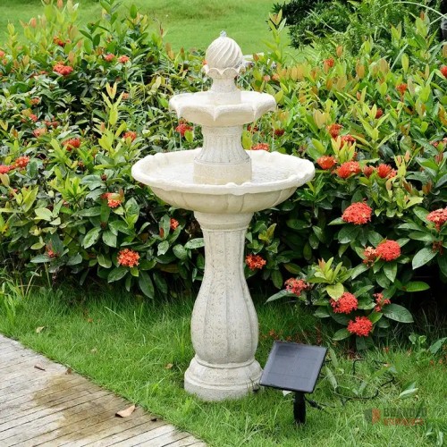 Outdoor Water Fountain - Modern Solar-Powered Resin Design - thumbnail image - Premier B2B Stocklot Marketplace