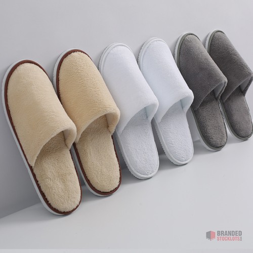 Premium Cotton Velvet Hotel Slippers - Bulk Orders for Personalized Spa Luxury - Premier B2B Stocklot Marketplace