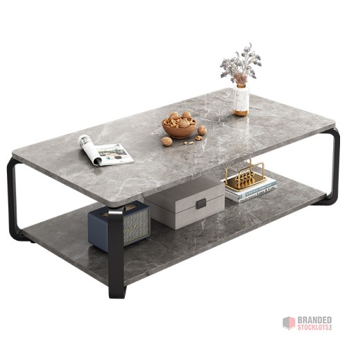 Luxury Marble Wood Coffee Table with Iron Legs - Ideal for Modern Living Spaces - thumbnail image - Premier B2B Stocklot Marketplace