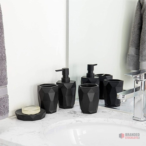 Premium Hotel Bathroom Accessories Set – Elegant Black Marble Stone Design - thumbnail image - Premier B2B Stocklot Marketplace