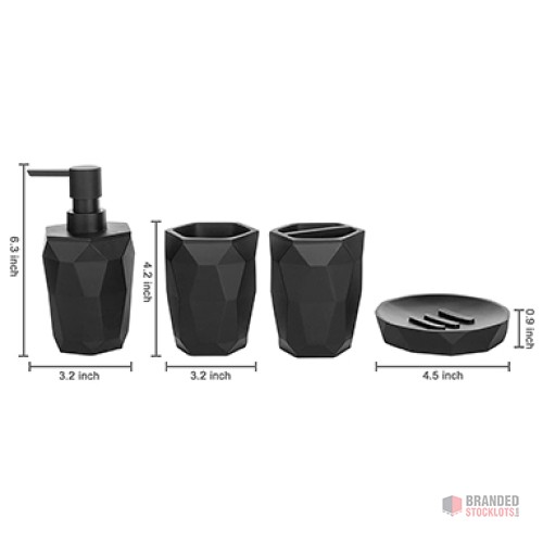 Premium Hotel Bathroom Accessories Set – Elegant Black Marble Stone Design - thumbnail image - Premier B2B Stocklot Marketplace