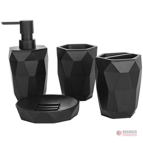 Premium Hotel Bathroom Accessories Set – Elegant Black Marble Stone Design - thumbnail image - Premier B2B Stocklot Marketplace