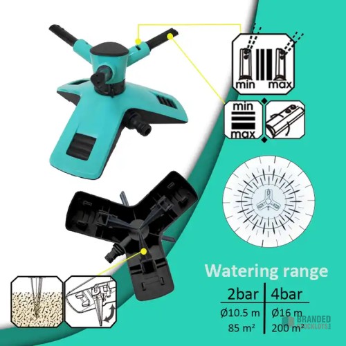 High-Efficiency 3-Arm Rotating Sprinkler for Garden Lawn - Bulk Offer - thumbnail image - Premier B2B Stocklot Marketplace