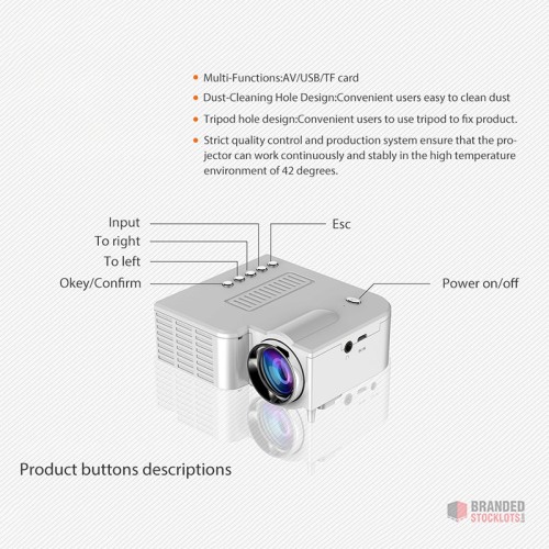 HD LED Mini Projector - thumbnail image - Premier B2B Stocklot Marketplace