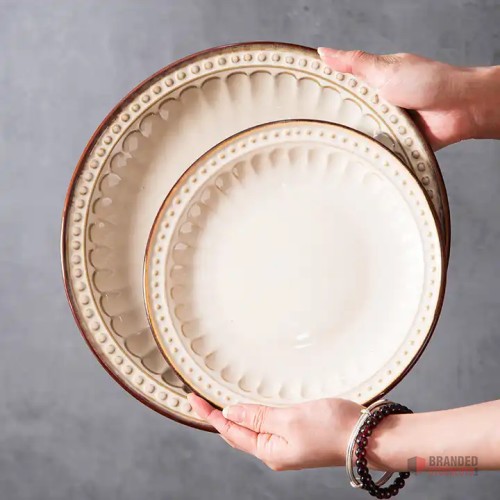 Elegant European Fine Ceramic 8-Piece Dinnerware Set - Bulk Supply - thumbnail image - Premier B2B Stocklot Marketplace