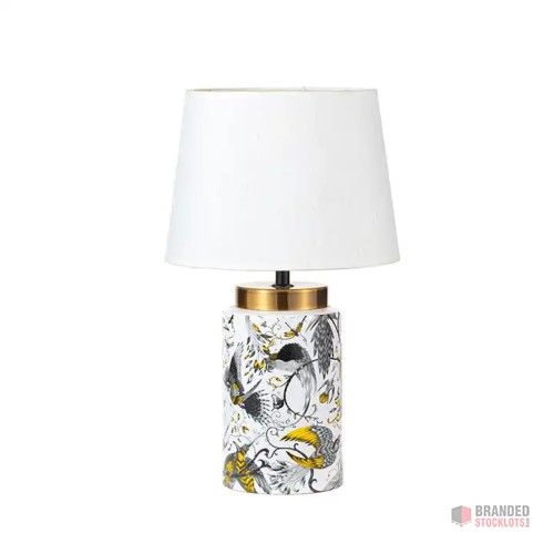 Elegant Avian" Classic Bird Pattern Ceramic Table Lamp - thumbnail image - Premier B2B Stocklot Marketplace