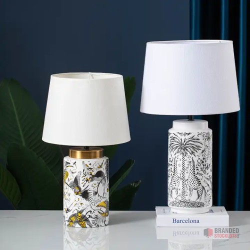 Elegant Avian" Classic Bird Pattern Ceramic Table Lamp - thumbnail image - Premier B2B Stocklot Marketplace