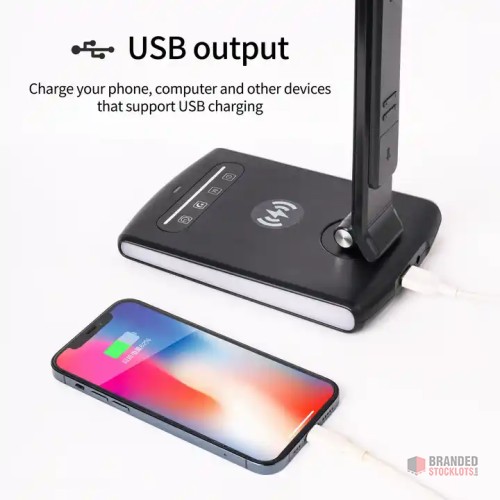 Modern LED Desk Lamp with Wireless Charger - thumbnail image - Premier B2B Stocklot Marketplace