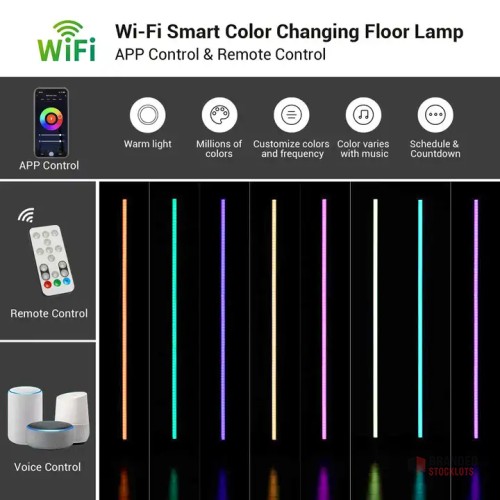 Modern Smart LED RGB Floor Lamp - Ideal for Living Room - thumbnail image - Premier B2B Stocklot Marketplace