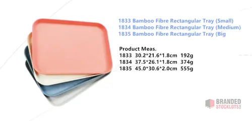 Eco-Friendly Bamboo Fibre Trays - Round & Rectangular - thumbnail image - Premier B2B Stocklot Marketplace