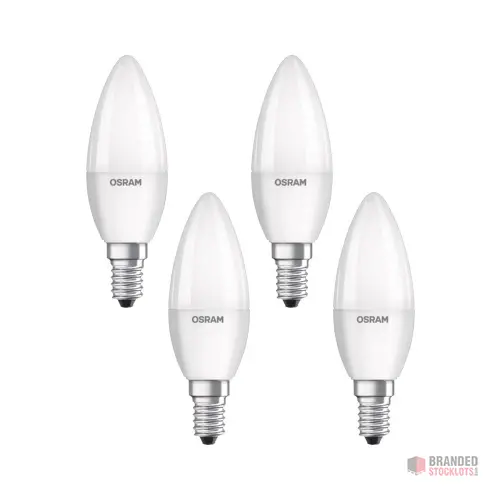 Set of 4x Osram LED Base Classic Candle Bulb E14/5.7W~40W - Premier B2B Stocklot Marketplace